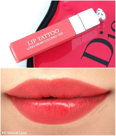 dior lip tattoo 451 natural coral|DIOR LIP TATTOO SWATCHES AND REVIEW (451.